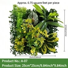 Pannelli da parete in erba artificiale, parete vegetale, decorazione da parete verde 10x10 pollici, siepe decorativa per la privacy, decorazione a parete verde per protezione dal sole, prato quadrato in plastica, decorazione da parete interna ed esterna con piante verdi simulate, decorazione da recinzione da giardino con piante simulate sullo sfondo