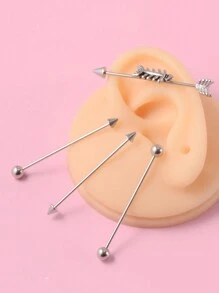 1 件装不锈钢红色舌头工业杠铃环耳朵直杠铃环身体穿孔首饰 Oreja 环 1 1/2 英寸 38 毫米 - 如圖 - 查看 7