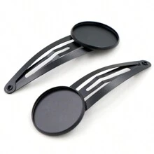 10pcs Copper Material Craft Hairpin Blank Base Tray Bezel Fits 12mm/20mm Round Cabochons Hair Clips Setting DIY Jewelry Making Accessories Findings - Hairpin Cabochon Base Setting - View 4