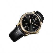 CITIZEN Casual Fashion Mechanical Movement Stainless Steel Leather Strap Japanese And Korean Watch 42mm Men's Watch Black Dial NJ0133-12E