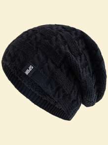 JZML 1 件男女通用运动字母刺绣保暖针织帽万圣节秋季服装