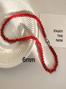 1 pieza Collar de cuentas de acrílico colorido y exagerado de moda, collar gargantilla de cuentas geométricas redondas para mujeres