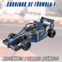 Carrinho Formula Corrida Controle Remoto Presente Menino Brinquedo Carro Frente Ré - Azul Royal - Visão 5