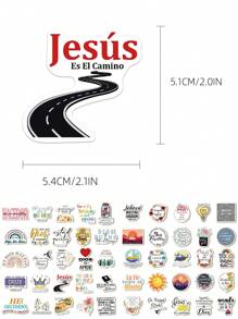50pcs Spanish Bible Verse Stickers For Diary, Phone Case, Notebook