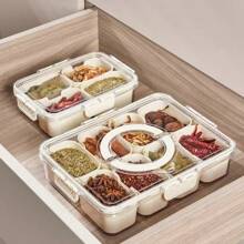 Divided Serving Tray With Lid Snack Box Container With Lid And Handle Divided Snack Box For Portable Snack Trays, Perfect For Candy, Fruit, And TreatsHome Decor, Party Storage, Christmas Storage, New Year Storage - transparent - View 4