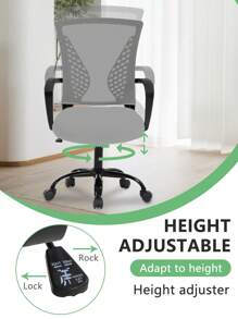 DOPINMIN Office Chair Mesh Chair With Ergonomic Lumbar Support And Armrest Adjustable Computer Chair Study Desk Chair Swivel Rolling Task Chair Modern Executive Chair - Xám - Xem 2