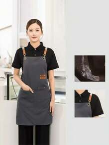 1pc Waterproof Apron, Catering Milk Tea Shop Apron, Barista Apron, Multi-Purpose Cleaning Anti-Fouling Apron, Chef Apron, Suitable For Home Cleaning, Kitchen, Restaurant