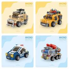 8-In-1 1600+ Piece Challenging Car Building Block Set, Including Race Cars, Sports Cars, Off-Road Vehicles, Police Cars, Etc. Classic Designs For Desktop Display, Window Decorations, Holiday & Back-To-School Gifts. (Paintable Decals Included)