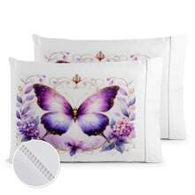 3-Piece Queen Bed Set 400 Thread Count With Elastic And Butterfly Print - Màu Khaki - Xem 2