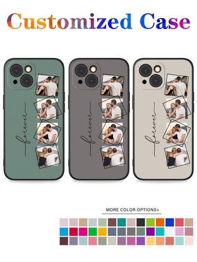 Apple 1pc Customized Family, Pet, Couple Wedding, Life, Travel 4-Photo Album Phone Case, Compatible With GalaxyS22/S23 Ultra, A14, Compatible With IPhone11/12/13/14/15 Pro Max Hot Pink, Silver, Royal Blue, Khaki, Burgundy Red, Clear Fashion, Stylish, Colorful, Cute, Contracted, Vintage, Matching Phone Cases, Kawaii Custom, Personalized, Unique, Gifts For Friends For Mother's Day Phone Cover, Season Picks,2025phonecase ,Forever Love ,Girly Girl Stuff