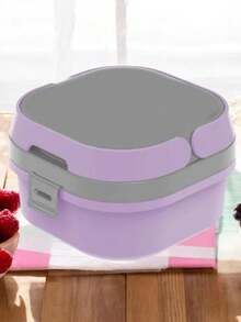 Kit 5 Fit Lunch Box Pots 660ml With Handle, Lock, Divider, Elegant, Practical Design - 紫色 - 查看 4