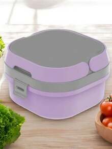 Kit 5 Fit Lunch Box Pots 660ml With Handle, Lock, Divider, Elegant, Practical Design - 紫色 - 查看 5