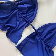 Cropped Curtain Top - Royal Blue - View 2