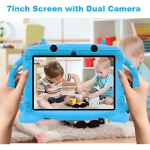 Tabletă de învățare pentru copii de 7 inchi, 32 GB ROM, 2 GB RAM Tabletă Android cu 2,4 G WiFi, afișaj pentru îngrijirea ochilor, control parental, aplicații educaționale preinstalate, cameră dublă, baterie cu polimer litiu, carcasă rezistentă la șocuri, 3-8 ani