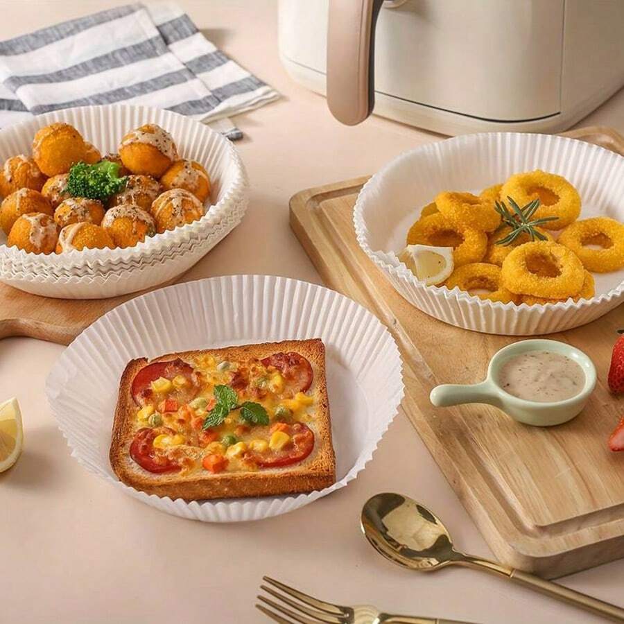 50pcs, Disposable Air Fryer Liners , Airfryer Liners, Natural NonStick