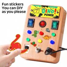 1 Stück Montessori Busy Board mit LED-Beleuchtung, Schalter und Schraubendreherwerkzeugen - Reiseaktivität und Lernspielzeug zur Verbesserung der Feinmotorik