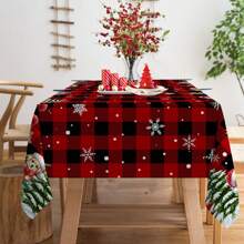 Vintage Christmas Tablecloth: Santa And Reindeer Design, Rectangular And Round, Waterproof, Durable, Suitable For Indoor And Outdoor Use - Multicolor - View 7