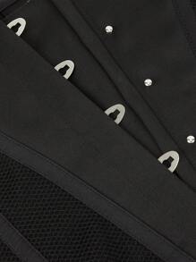 女士透气网眼沙漏型束腰塑身衣，配有 14 根钢骨，可塑腰部