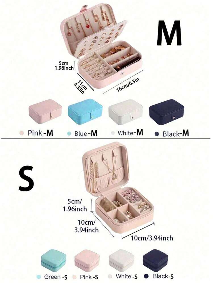 1 件珠宝盒，多功能珠宝收纳盒，项链、耳环、珠宝、口红、戒指、化妆品收纳展示盒 - 彩色 - 查看 9
