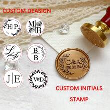 Personalized Wedding Wax Seal Stamp With 2 Initials ,Custom Wedding Sealing Wax Brass Stamp Invitation Halloween And Christmas Seal Stamp.Initials Wax Seal - Custom S007 - View 1
