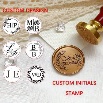 Sello de lacre personalizado para boda con 2 iniciales, sello de lacre de boda personalizado de latón, sello para invitaciones, Halloween y Navidad. Sello de lacre con iniciales