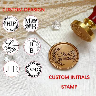 Personalized Wedding Wax Seal Stamp With 2 Initials ,Custom Wedding Sealing Wax Brass Stamp Invitation Halloween And Christmas Seal Stamp.Initials Wax Seal