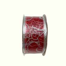 1/2/4 Peças Fita Natalina Com Decoração de Glitter, Prateada, Vermelha 3,8cm x /5cm x PARA Laços de Árvore de Natal, Embrulhos de Presentes, Decoração de Natal, Halloween, Decoração de Halloween