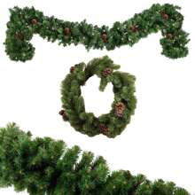 Premium Luxury Wire Garland 2.70m Green Christmas Decoration 200 Branches Can Be Shaped Use In Various Christmas Scenarios - 綠色 - 查看 2