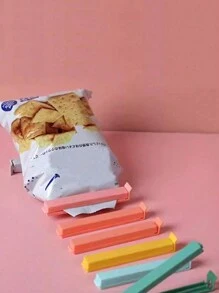 2/10 piezas Clip de sellado de plástico para té, bocadillos, leche en polvo y bolsas de conservación de alimentos, clip de sellado a prueba de humedad - Multicolor - Ver 2