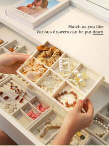 9pcs/Set Stackable Jewelry Tray, Jewelry Dish, Desktop Storage Box, Elegant Portable Stacking Jewelry Rack, Suitable For Earrings, Necklaces, Rings, Bracelets, Pendants, Lipsticks, Pearls, Brooches, Bedroom Accessory Back To School