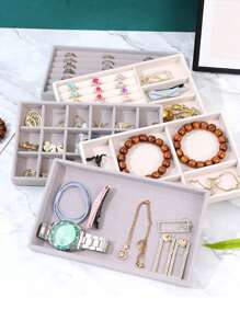 9pcs/Set Stackable Jewelry Tray, Jewelry Dish, Desktop Storage Box, Elegant Portable Stacking Jewelry Rack, Suitable For Earrings, Necklaces, Rings, Bracelets, Pendants, Lipsticks, Pearls, Brooches, Bedroom Accessory Back To School