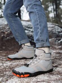Unisex Thick Warm Snow Boots For Winter, Outdoor Sports Comfortable Solid Color Hiking Shoes