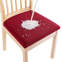 4pcs Waterproof Checked Damask Dining Chair Cover Removable Anti-Slip Chair Seat Cushion Cover For Kitchen