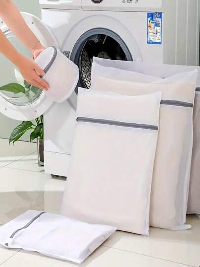 1/3/5 pezzi Sacchetto rete per il bucato, Borsa di protezione per lavatrice, Cerniera di qualità, Borsa da viaggio, Borsa per lavare i vestiti, Adatta per lavare: vestiti, camicie, reggiseni, calze, autoreggenti, biancheria intima, pantaloni, scarpe, jeans, stivali, gonne, adatto per: primavera, minimalista, top estivi