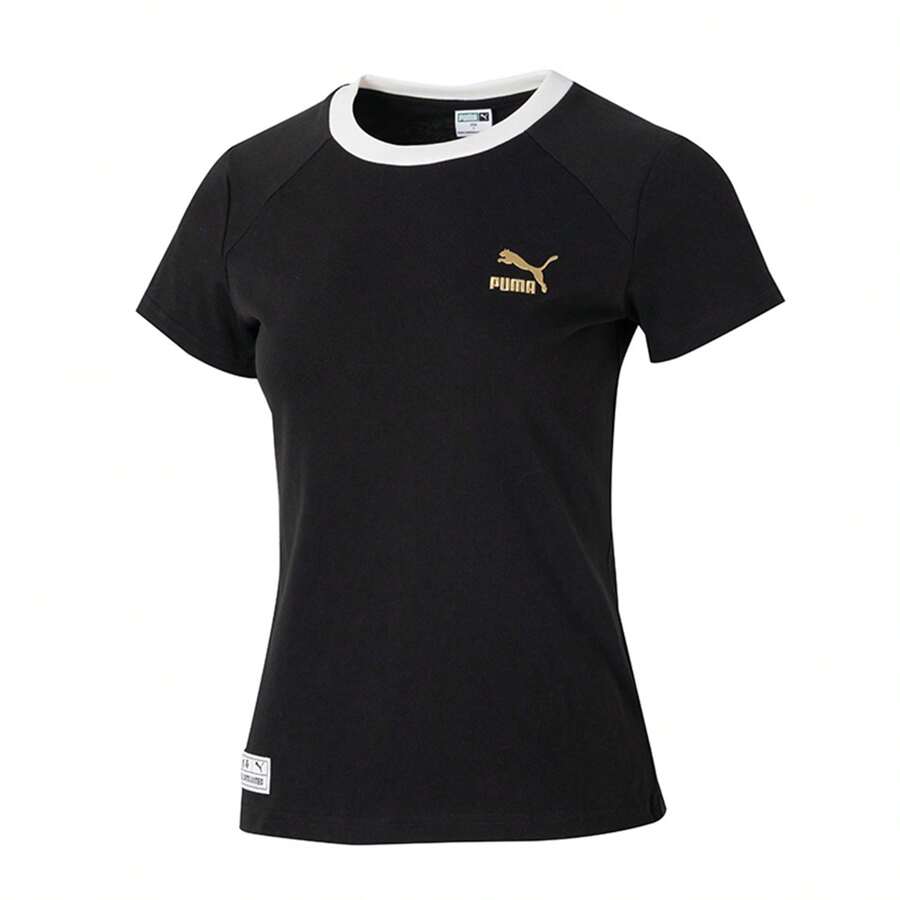 Puma CLASSICS UNITED IN MOTION Tee SS W 女款舒适透气休闲短袖 T 恤 629234-01 - 黑色 - 查看 1