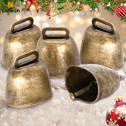 Christmas Bells Decor, Vintage Cow Horse Sheep Grazing Copper Bells, Loud Small Brass Bells Jingle, Cow Bells Christmas Bell Hanging Bells, DIY Xmas Garden Bells Home Decor For Christmas, Thanksgiving, Birthday, Anniversary & Otherwise Best Gifts Birthday Graduation Christmas Decorations Room Decor Winter