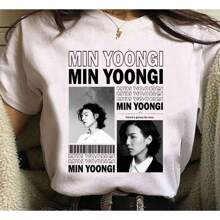 Unisex T-Shirt With Min Yoongi Print - trắng - Xem 2