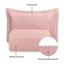 Camili 2-Piece Single Quilted Bedspread Double-Sided With Pillowcase Flaps - ROSE - View 6