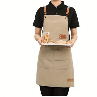 Waterproof Chef Apron,Cross Back Apron For Men Women With Adjustable Straps And Large Pockets,Canvas,M-XXL,Kitchen,Bathroom,Home,Household Supplies