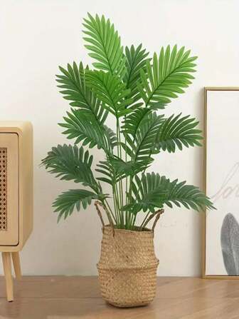 1pc,85cm-115cm Large Artificial Palm Tree, Simulated Green Plants, Plastic Turtle Back Bamboo, Large Leaf Schefflera, Tropical Fake Iron Tree, Suitable For Home, Office, Party, Outdoor Decoration,Fake Plants,Fall Decor,Room,Desk,Garden Decor,Room Decoration Stuff ﻿, Valentine Day, Gift Gifts Birthday Graduation