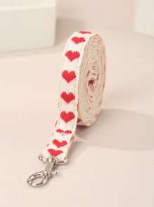 1pc Heart Pattern Jacquard Soft Pet Collar, Suitable For Small Cats And Dogs For Indoor And Outdoor Use (Not Suitable For Large Dogs) - Red and White - View 12