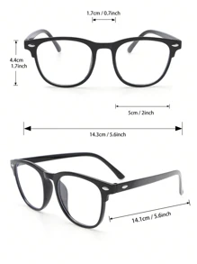 1/2/3pcs Men Classic Square Fashion Clear Glasses For Computer Reading Gaming TV Phones Anti Eyestrain Clear Lens Eye Protection Accessories.