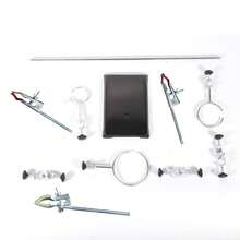 OUKANING Laborstativ Laborclips Stativmaterial Kühlerhalter Platte Stab Klemme Clamp Set - Silber - Übersicht 11