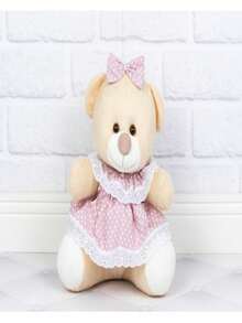 Tedde Plush Toy Sweet Milk Plush With Baby Polka Dot Dress 26 Cm - Ideal For Niches And Decorations - Bột màu hồng - Xem 2