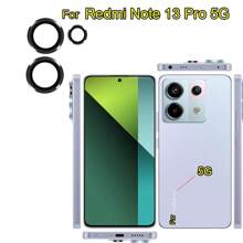 Anillo de metal + Protector de lente de vidrio templado compatible con Redmi 13 13C Redmi Note 14 13 4G 5G Note 13 14 Pro 4G 5G Note 13 Pro+ POCO C65 M6 Pro X6 Pro 5G X6 5G Compatible con Xiaomi 13T 14T Pro Estuche protector de vidrio HD claro, lente completa, accesorios para teléfonos a prueba de agua, a prueba de golpes, antiarañazos, antihuellas dactilares, regalo para cumpleaños, familia, amigos - Negro - Ver 13