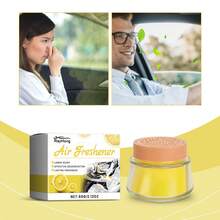 Lemon Scented Solid Car Air Freshener, Portable In-Car Fragrance Balm Aromatherapy - 60g - View 2