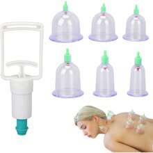 6pcs/Set Cupping Cup, Professional Cupping Set Plastic Vacuum Suction Cup With Hand Pump Professional Cupping Set