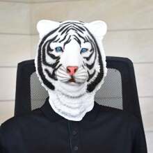 Máscara de animal que cubre toda la cara, máscara de mono, disfraz de máscara de gorila para fiesta de disfraces, accesorios de disfraz de fiesta de Halloween - gallo, vaca, león, tigre, paloma, ratón, rana, koala, dinosaurio, loro, pato amarillo, Navidad