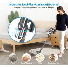 Aspiradora Vertical Ciclónica 3 en 1- Aspiradora de Mano Ligera -Cable 6 Metros- 800 ml de Capacidad- 3 Sistemas de Filtrado, HEPA- Accesorios incluidos - Funcional y Versátil - Gris - Ver 4