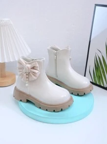 1 par Botas de moda antideslizantes y duraderas para niñas, otoño/invierno - Beis - Ver 2
